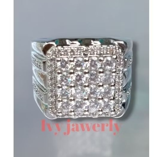 Cincin pria motip berlian mewah keren dan elegan