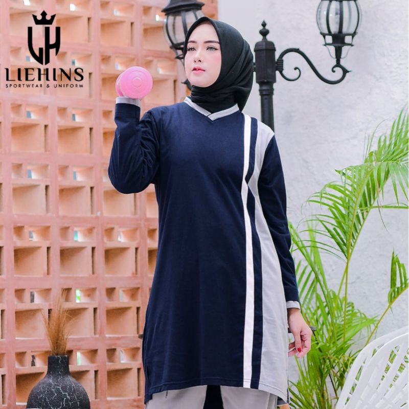 baju atasan olahraga tunik wanita/atasan tunik olahraga/baju olahraga tunik/baju olahraga
