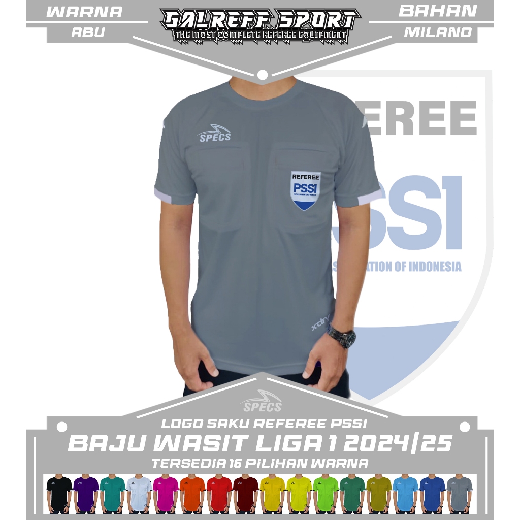 Baju Wasit LOGO SAKU REFEREE PSSI - SPECS LIGA 1 2024/25 ( 16 WARNA )
