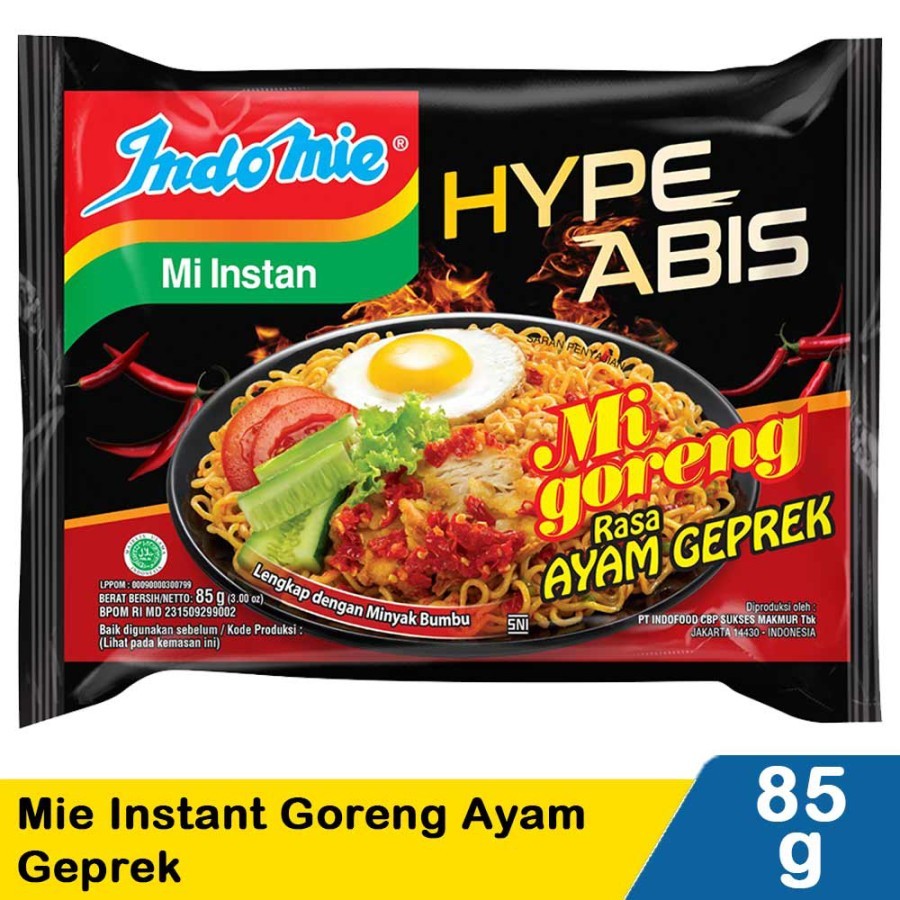 

Mi Instan Indomie Goreng Hype Abis Rasa Ayam Geprek 85gr