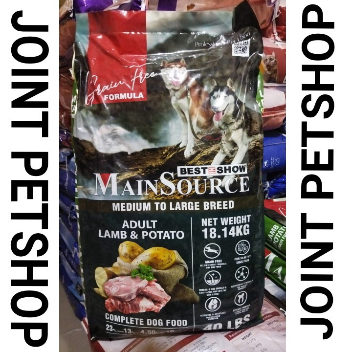 EXPEDISI Mainsource Grainfree Adult Lamb & Potato Kemasan 18,14 KG