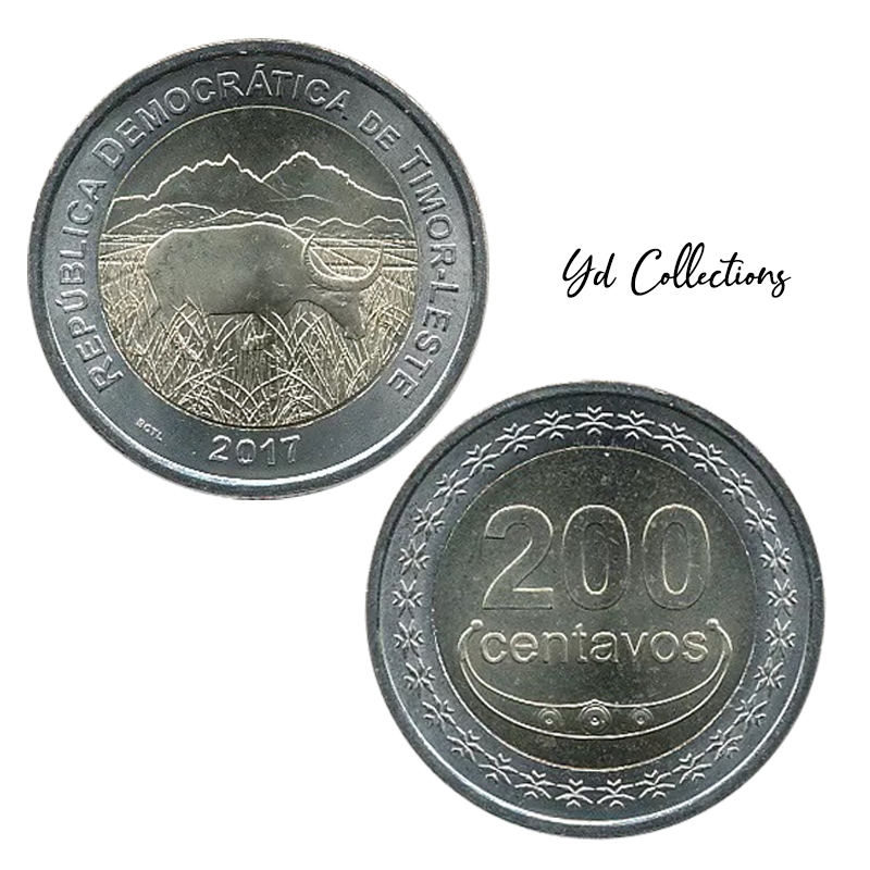 Uang Kuno Koin Timor Leste Bimetal 200 Centavos tahun 2017