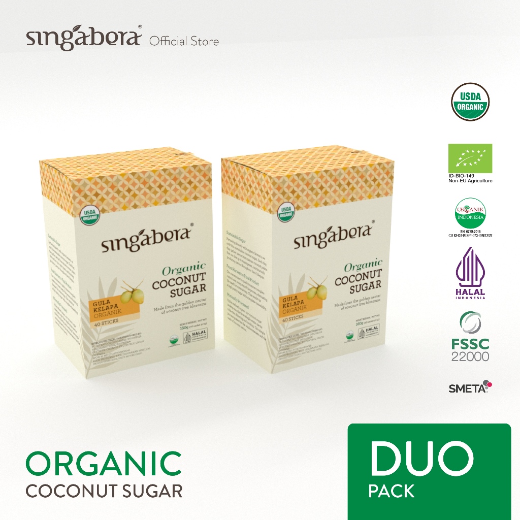 

Singabera Organic Coconut Sugar (Gula Kelapa Organik) - 2 x 40 stick