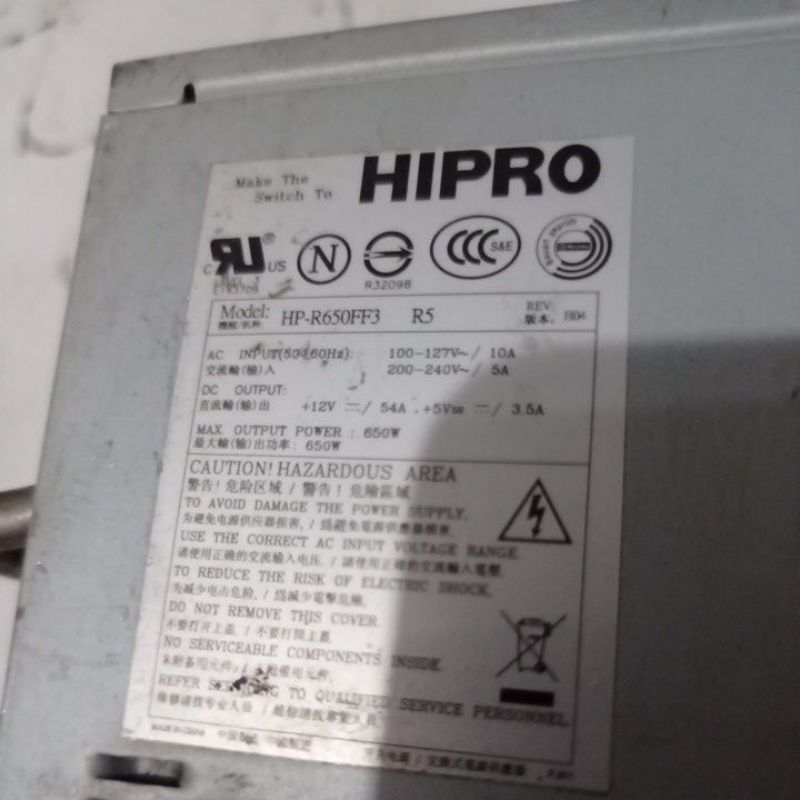 HIPRO 54mper 600wat 12v/24v powers supply