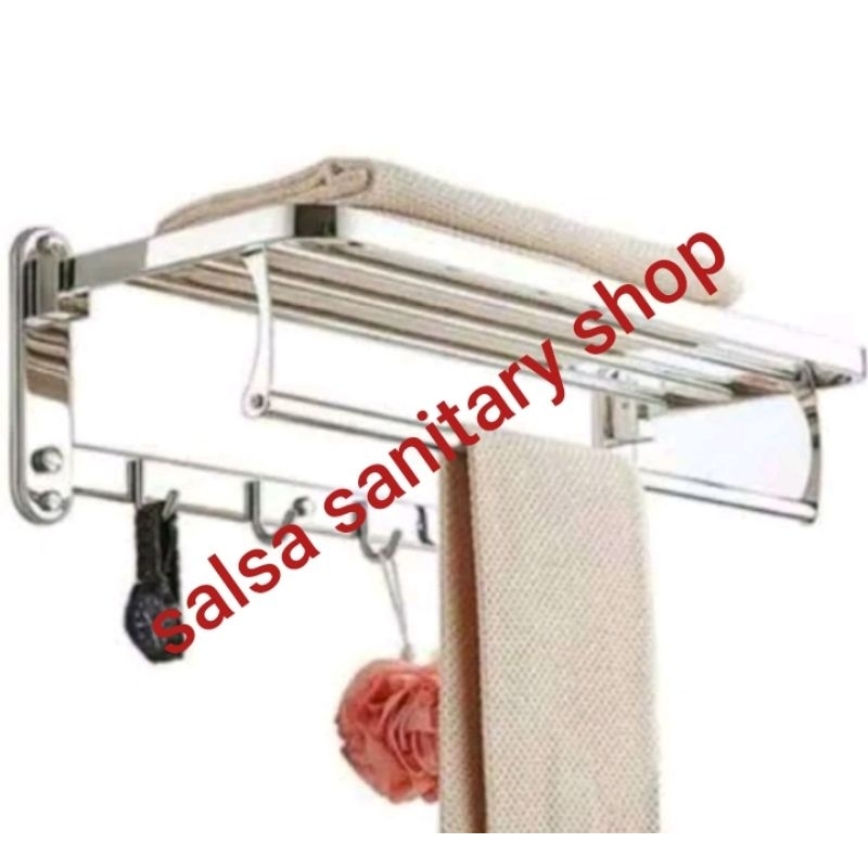 Gantungan handuk lipat stainless 304 / Rak handuk lipat stainless 304