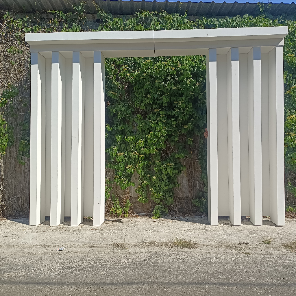 backdrop triplek pelaminan minimalis modern