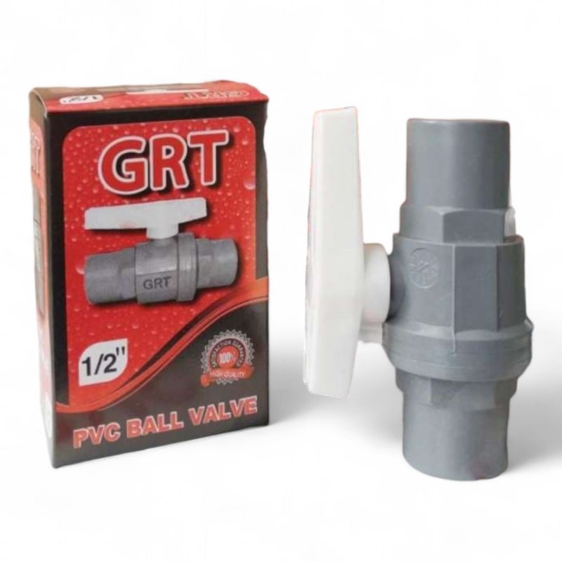 GRT Ball Valve PVC 1/2" Inch | Stop Kran PVC