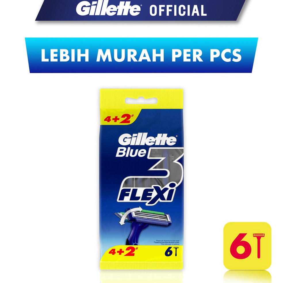 Terbaru Gillette Pencukur Blue 3 Flexi Razor Pisau Cukur  Isi 6