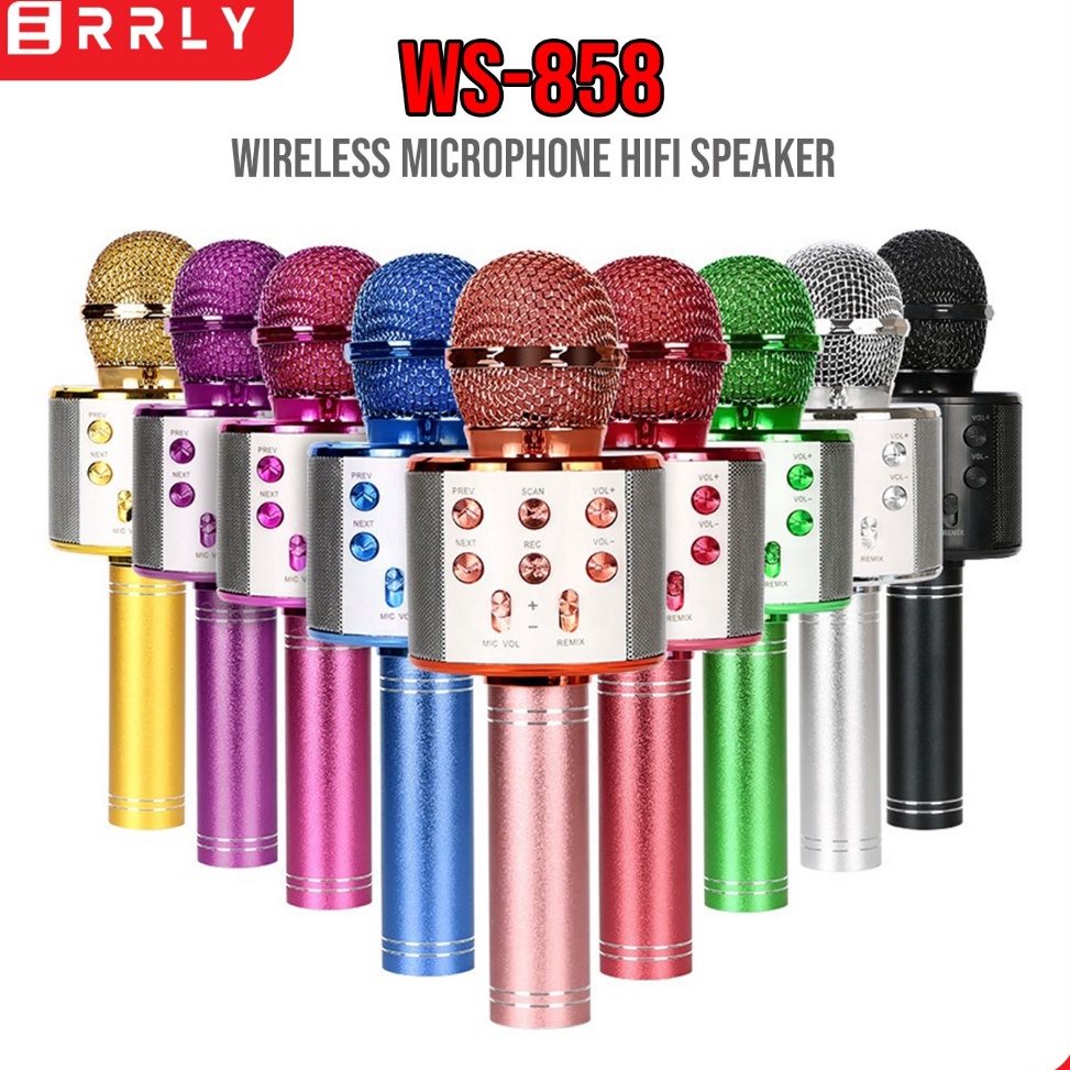 Terbaik Mic Karaoke Mikrofon Original Wireless Bluetooth Mic Smule ERRLY WSTER WSTER WS858 WS858 WS 