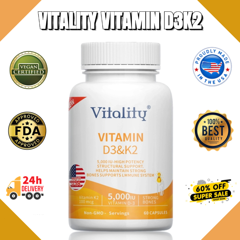 Vitamin D3k2, 5000 Iu Meningkatkan Kesehatan Tulang, Kesehatan Jantung Dan Kekebalan Tubuh
