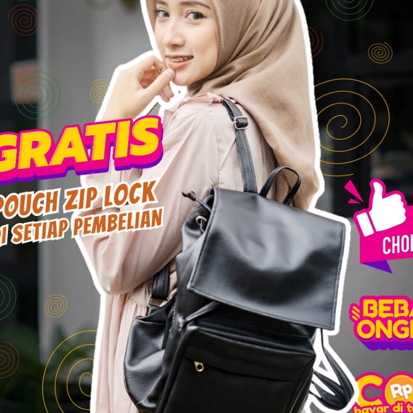 FG2 TAS RANSEL KULIT WANITA PHILO HITAM  taskanvasbdg  Backpack Ransel Sekolah Kulit Sintetis  Tas R