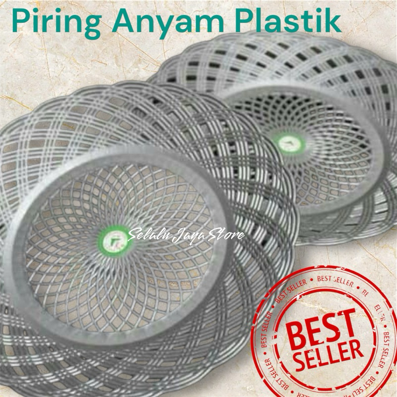 piring lidi plastik / piring rotan plastik / piring anyam plastik