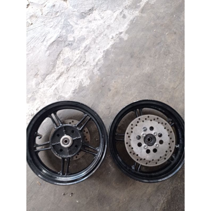 VELG KAWASAKI KSR 110 CC ORIGINAL + PIRINGAN CAKRAM 1 SET D/B