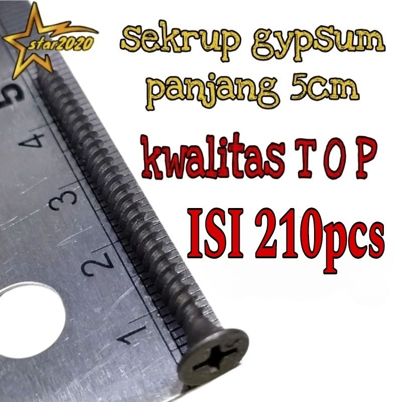 baut kayu sekrup gypsum 5cm paket isi 210pcs
