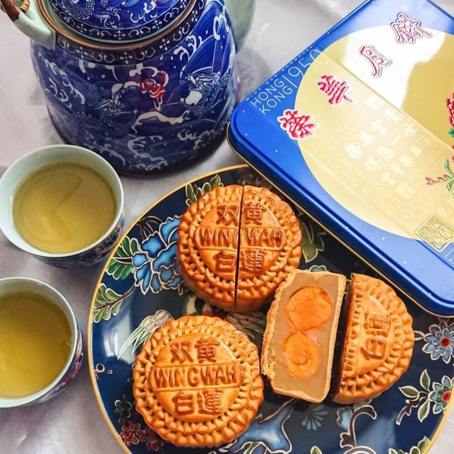 

(PO Hongkong HK) Wing Wah White Lotus Seed Paste Mooncake - No Yolk - Egg Yolk Original Fresh Kue Bulan isi 4 185gr