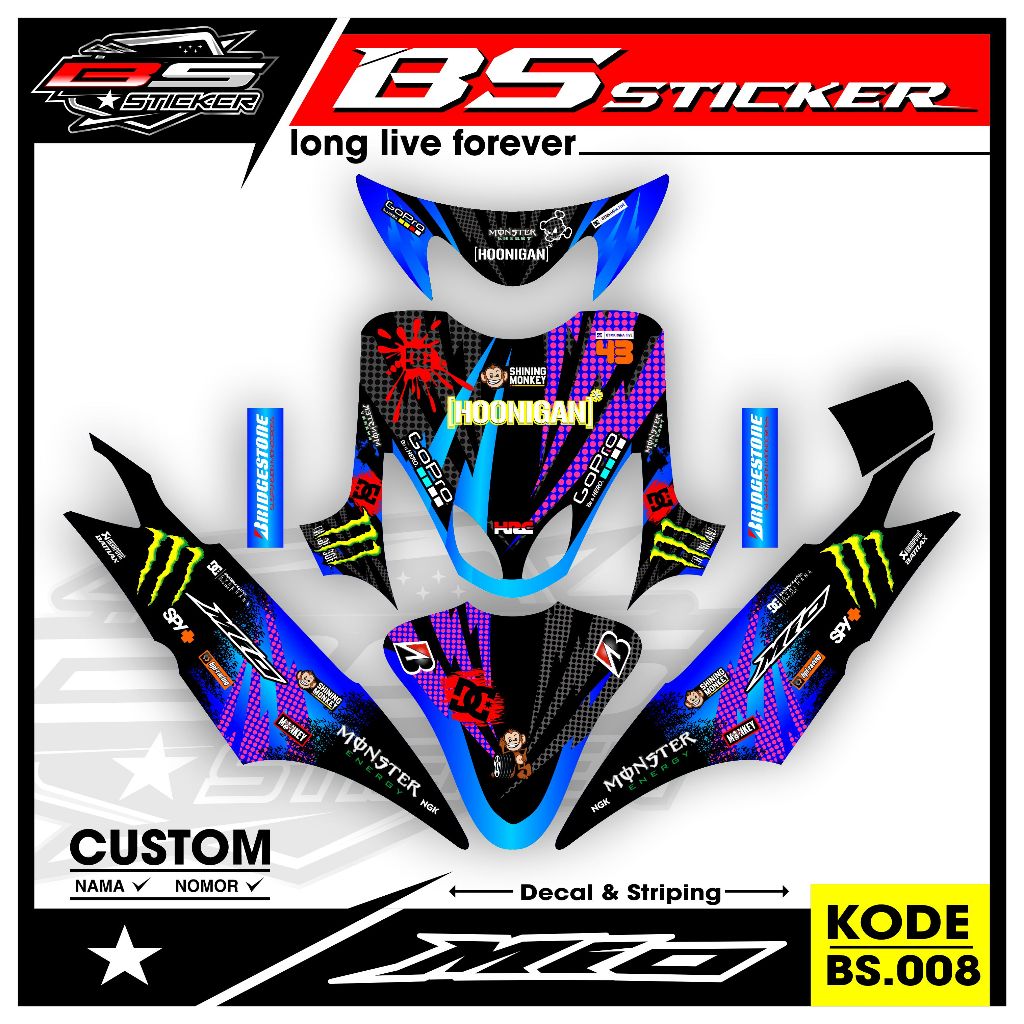Decal Striping YAMAHA MIO SMILE - SEMI DECAL Variasi List YAMAHA MIO SMILE .BS.008