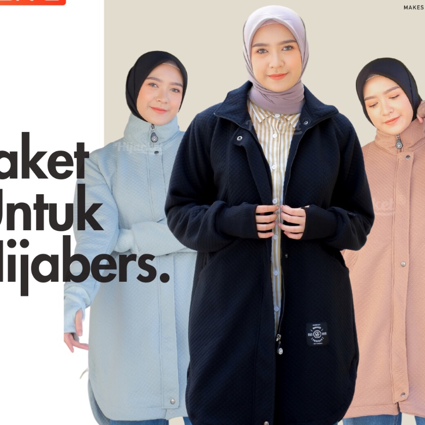 FG2 HIJACKET  Jaket Hijaber Marwah  Jaket Wanita Panjang  Outerwear Hijaber  Jaket Panjang Muslimah