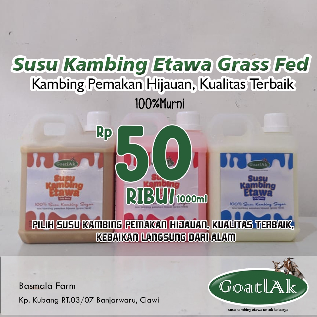 

Susu Kambing Organik Murni - Premium - Full Lemak (Baik) - Fresh/Beku