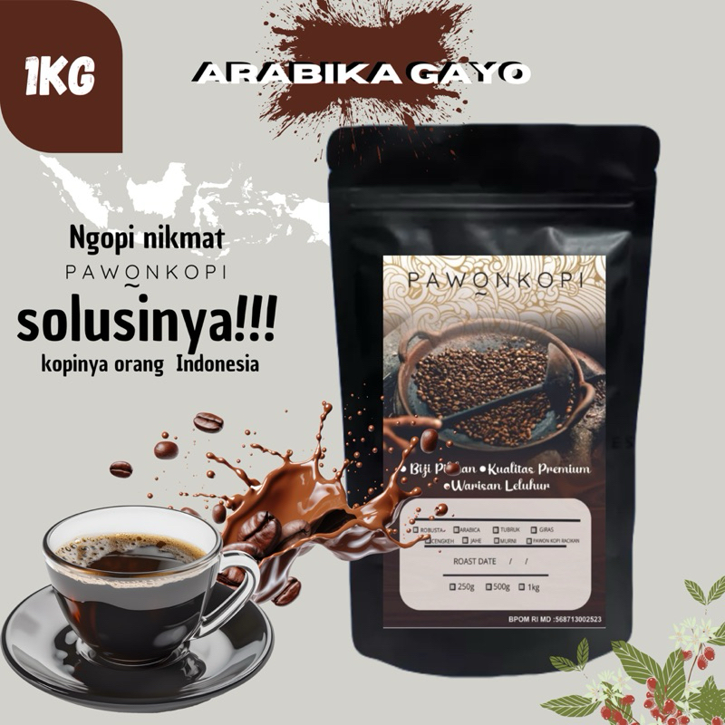 

Arabica Gayo bubuk isi 1kg rasa nikmat