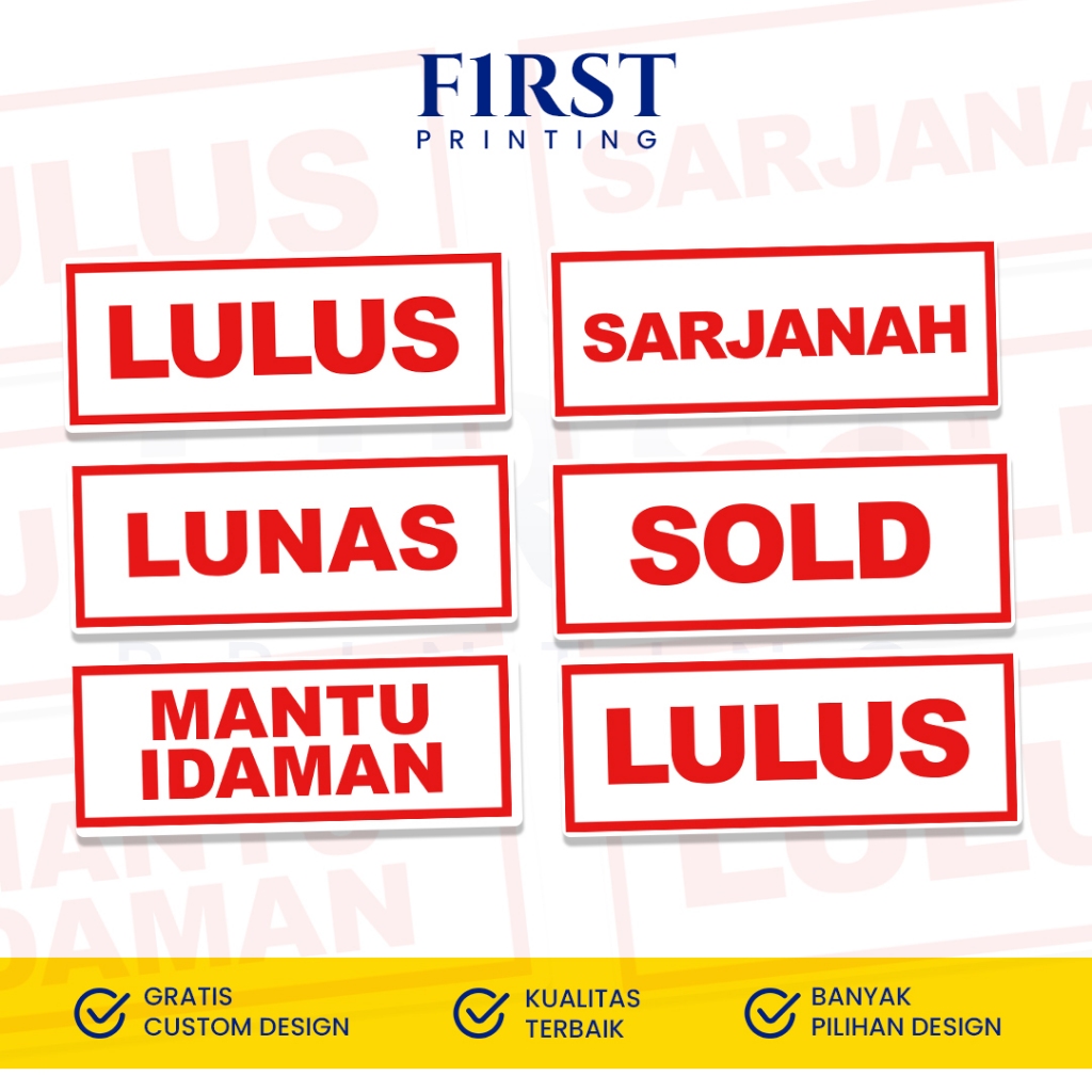 

Stiker Lulus Transparan Satuan | Stiker Transparant Wisuda Lulus Lunas Sold Sarjanah Mantu Idaman