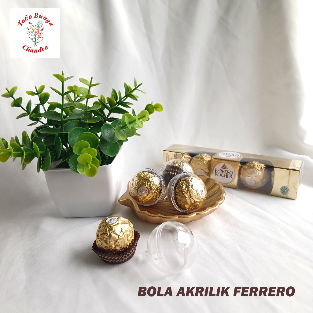 [ ECER 1 PCS ] BOLA AKRILIK COKELAT FERRERO ROCHER / BOLA TRANSPARAN BENING COKELAT / BOLA BUKET COK