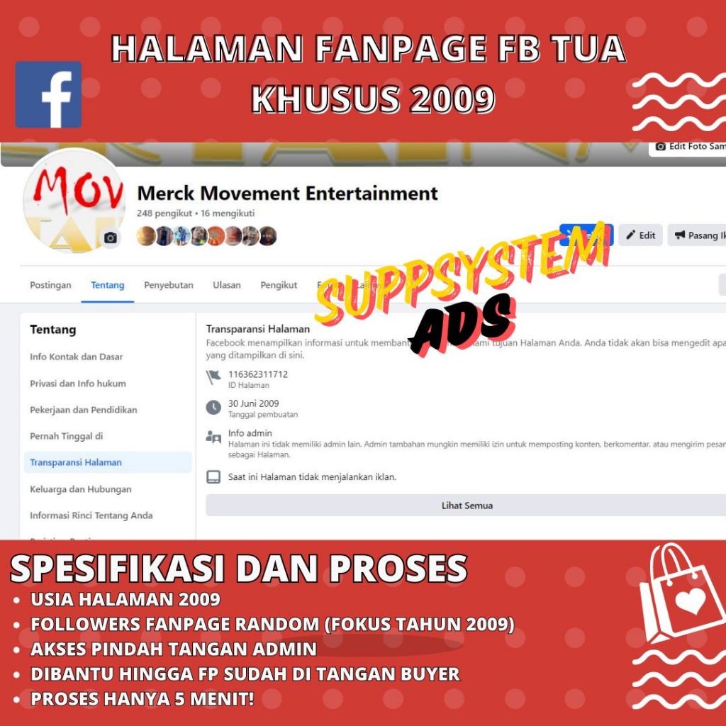 Halaman Fanspage Facebook Tua/Old 2009 Langka