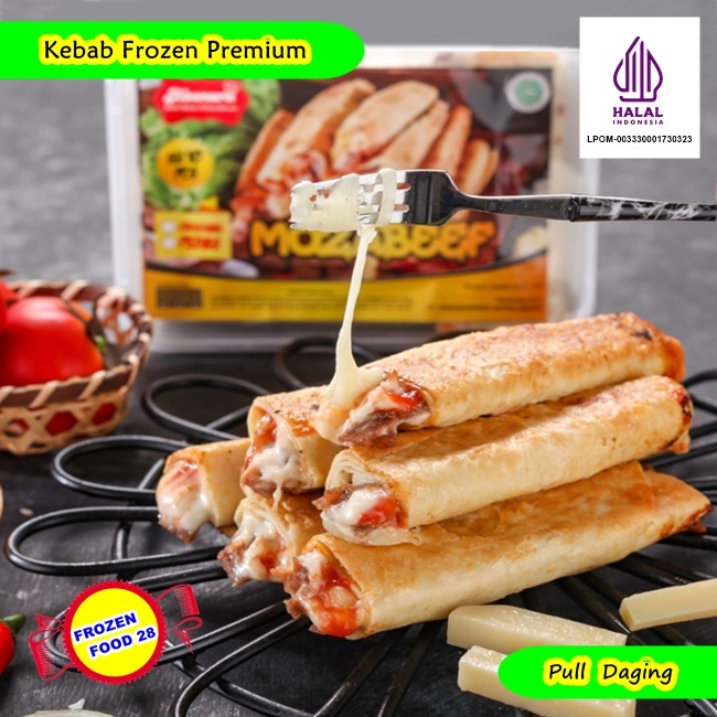 

Kebab Frozen Mozarella Beef Full Daging, Kebab Sapi Premium Black/Hitam Besar Isi10 Jumbo,Kebab Mini