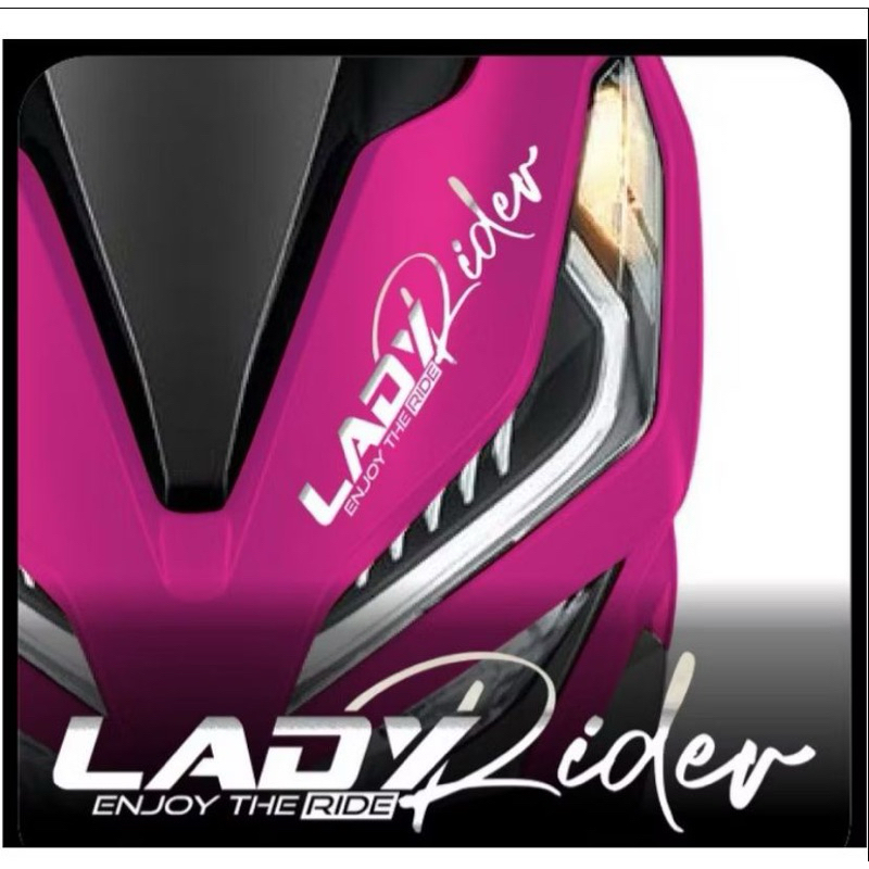 Sticker cutting motor tulisan lady rider latin variasi sepeda montor helme kekinian Stiker cuting ke