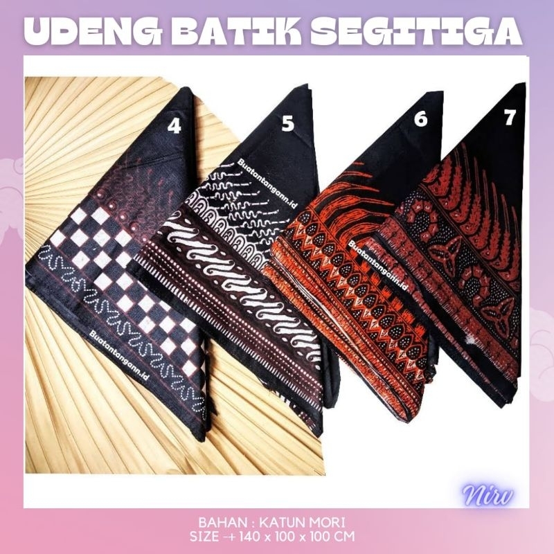 ikat kepala batik segitiga/udeng batik segi empat/iket batik aegitiga blangkon iket kain
