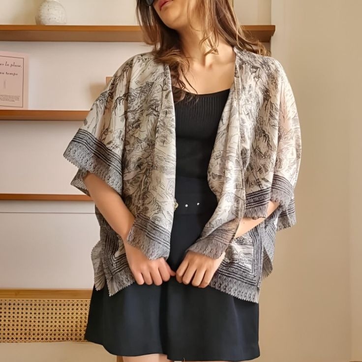 Terjangkau outer scarf batwing  outer scarf model kelalawar Cardan wanita  outer scarf kimono batwin