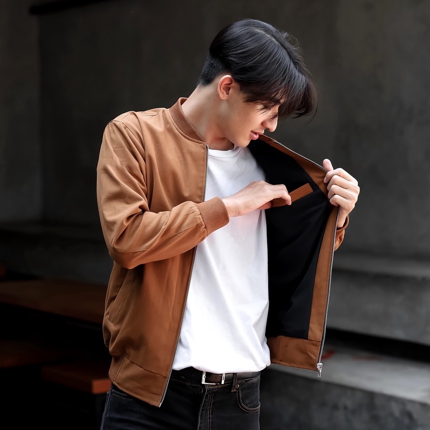 FG2 Jaket Bomber Pria Jacket Bomber Canvas tebal bomber Pria Man