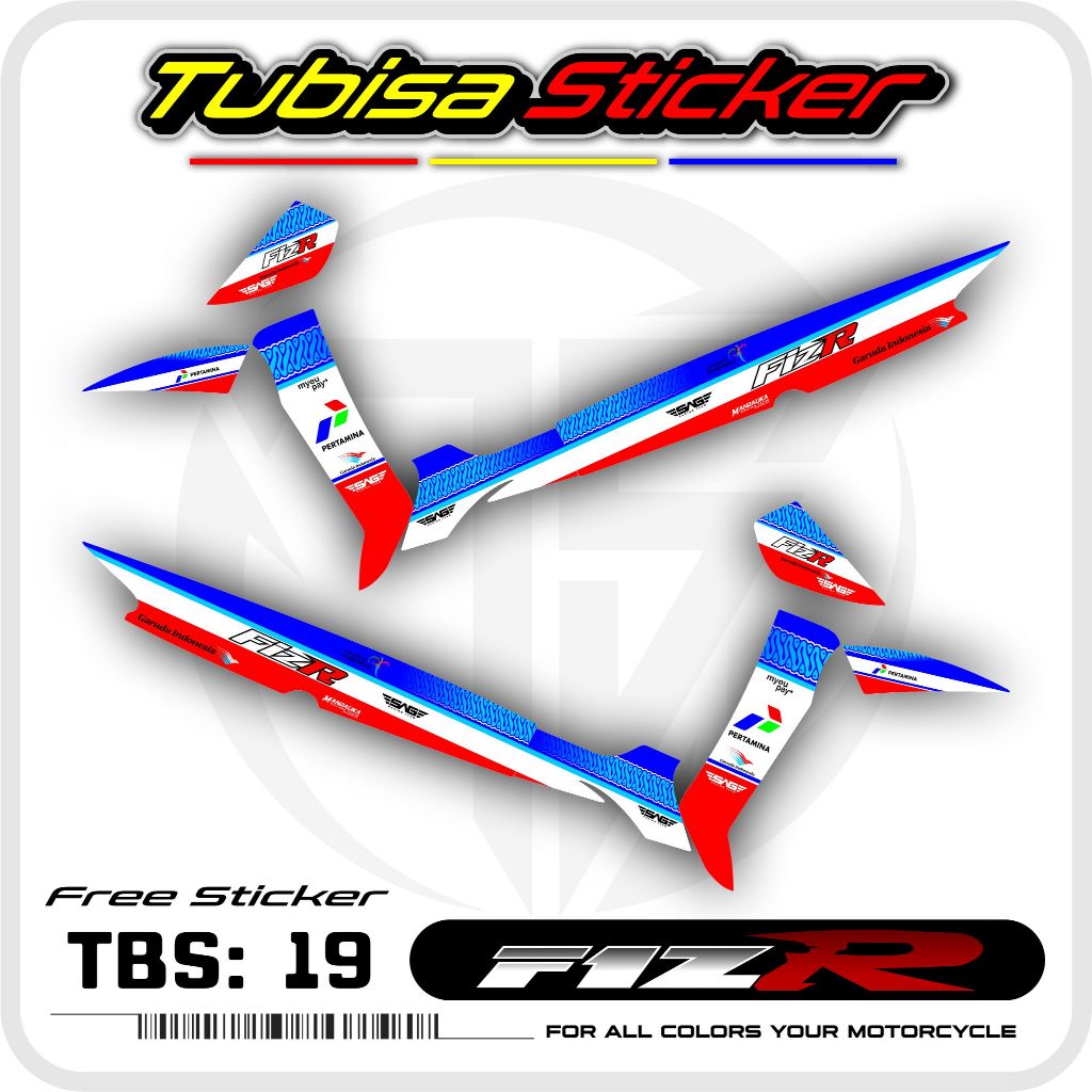 Sticker Striping List Variasi Yamaha Fiz R - Stiker Striping Motor Fiz R Motif Mandalika. TBS.19