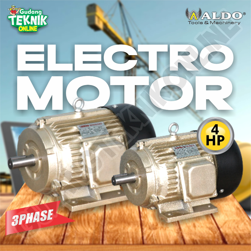 Dinamo Motor Penggerak 4Hp 4P 3Ph 1400Rpm ALDO / Elektro Motor ALDO 4Hp 3 Phase Dinamo Motor Pengger