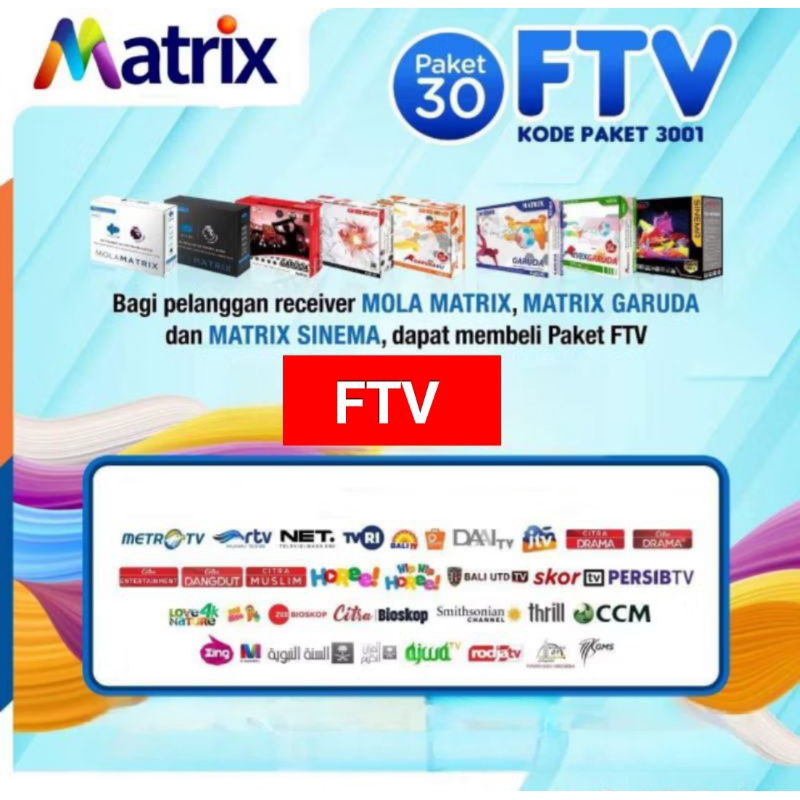 Paket FTV Nex Parabola Matrix Garuda G1 G2 Sinema Mola Matrix Nex Combo Family Cling Basic Mnc Rcti 