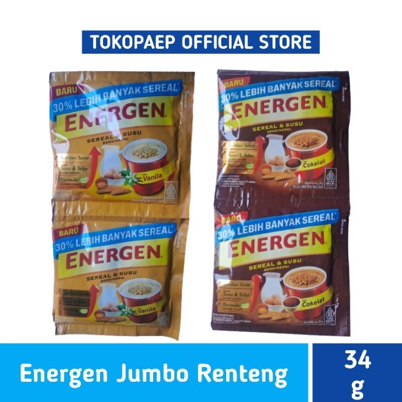 

Energen Renteng Jumbo Energen Vanilla Energen Cokelat