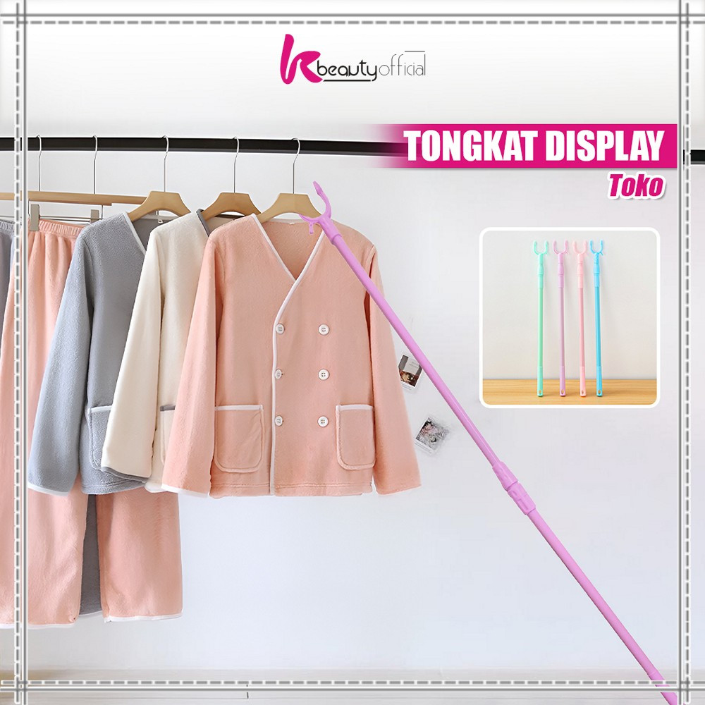 KB-C1116 Tongkat Jemuran Pengait Pakaian Bisa Setel Panjang Pendek / Galah Hanger Gantungan Baju Dis
