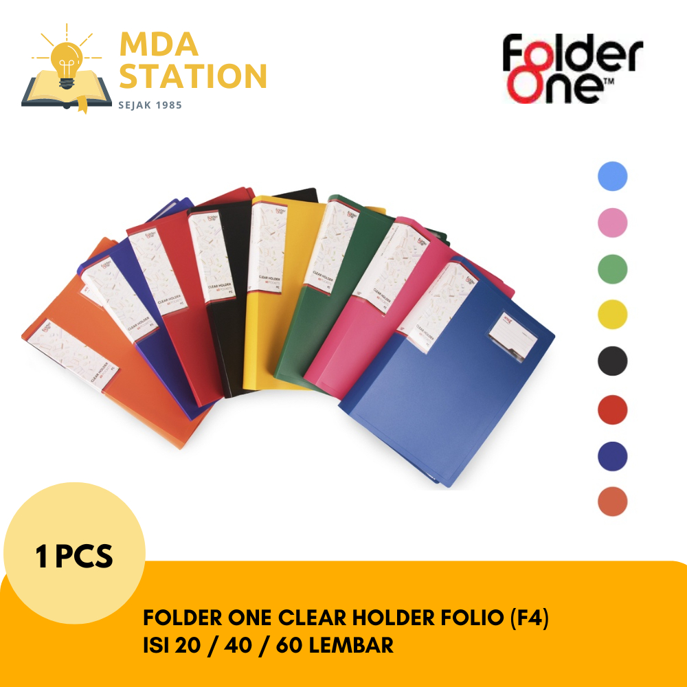 

FOLDER ONE Clear Holder Folio F4 Isi 20 / 40 / 60 Lembar (SATUAN) | MDA STATION