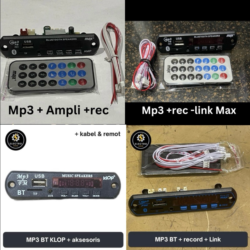 mp3 bluetooth max klop vire record link ampli sesuai varian | kit mp 3 bt mp3bt mp3 player