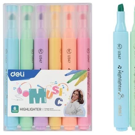 

Highlighter / stabilo / Penanda Isi 6 Warna CU347 Deli Special Agnes Mo Edition