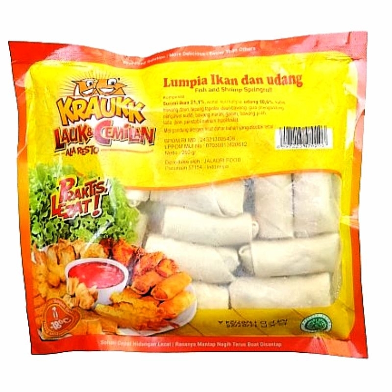 

Kraukk Springroll Non MSG cemilan Sehat Bergizi/ Lumpia Udang dan ikan frozenfood bogor lauk instan cemilan beku pina krauk