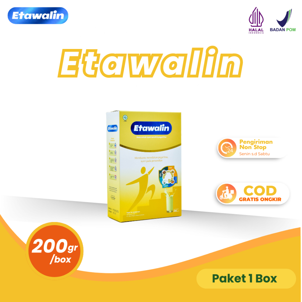 

Etawalin Susu Kambing Etawa Atasi Asam Urat dan Nyeri Tulang dan Sendi 1 Box