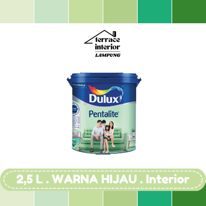 Cat Tembok Dulux Pentalite Interior 2,5L Hijau Doff