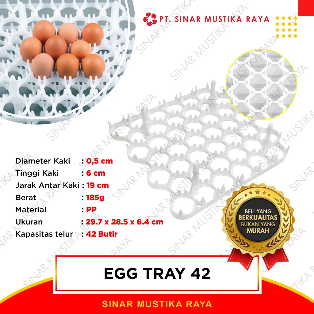 EGG TRAY 42 - RAK TEMPAT PENETASAN TELUR AYAM BEBEK INCUBATOR HATCHERY