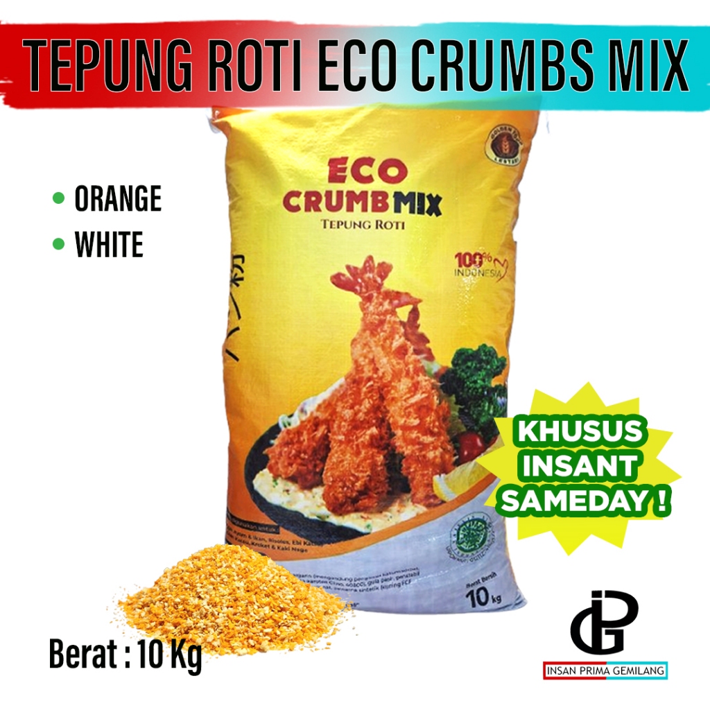 Tepung Roti MIX Eco Crumbs 10 Kg / Tepung Panir / Bread Crumbs INSTANT & SAMEDAY