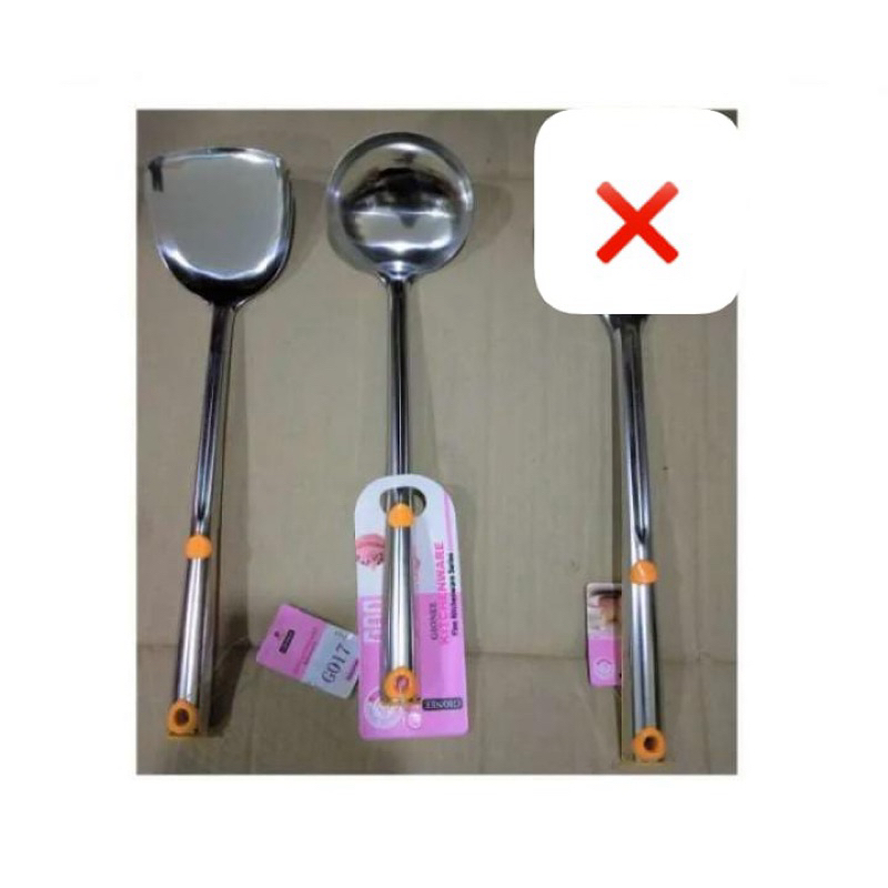Spatula Stainless Tebal / Irus Sop panjang sutil nasi goreng