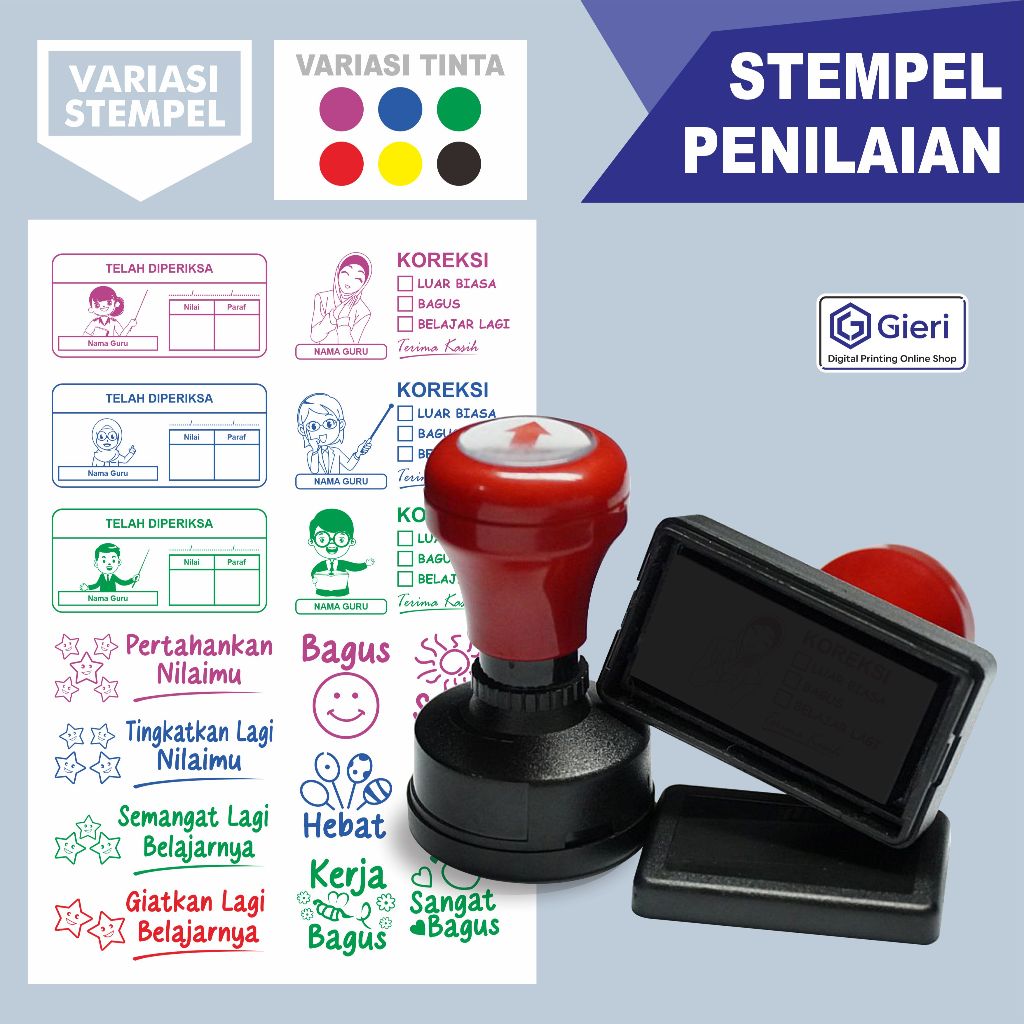 

GIERI - STEMPEL PENILAIAN MURAH / CETAK STEMPEL CHECKED REWARD GURU SD RA TK PAUD / STEMPEL NILAI GURU