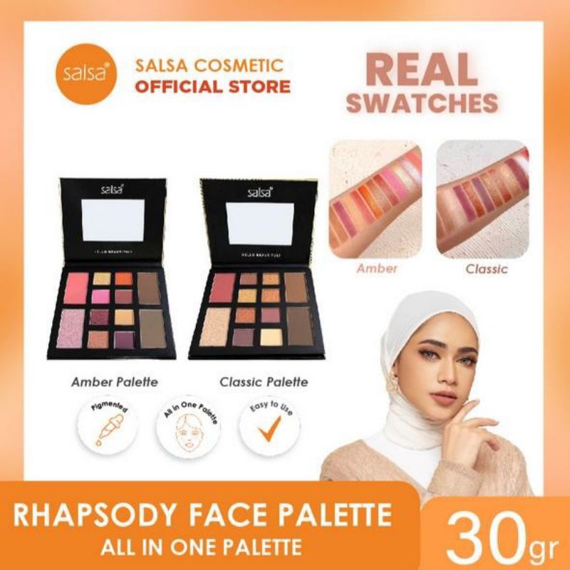 SALSA RHAPSODY FACE PALETTE - PALETTE EYESHADOW BLUSH ON CONTOUR HIGHLIGHTER