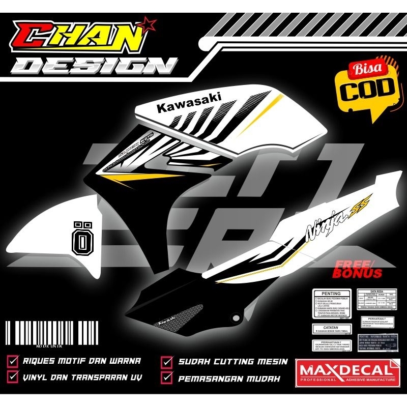 Striping Kawasaki Ninja SS 2014 Zebra Variasi Putih