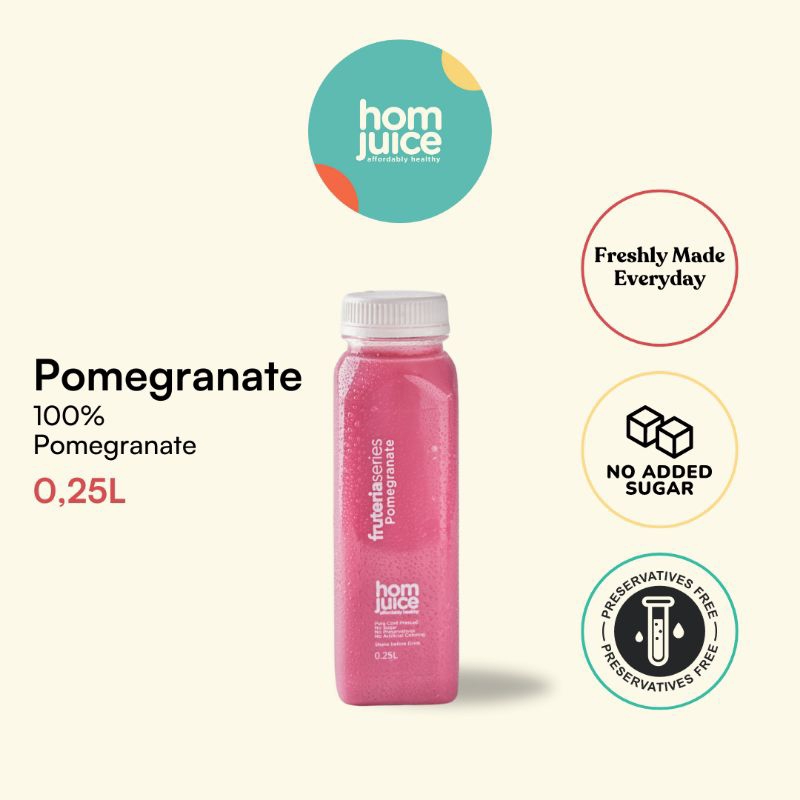 

Homjuice-Pomegranate 250ml (ColdPressed Juice/Jus/Detox)