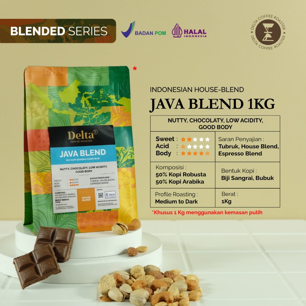 

ASLII Delta Coffee - Java House Blend Medium to Dark Roast 1kg